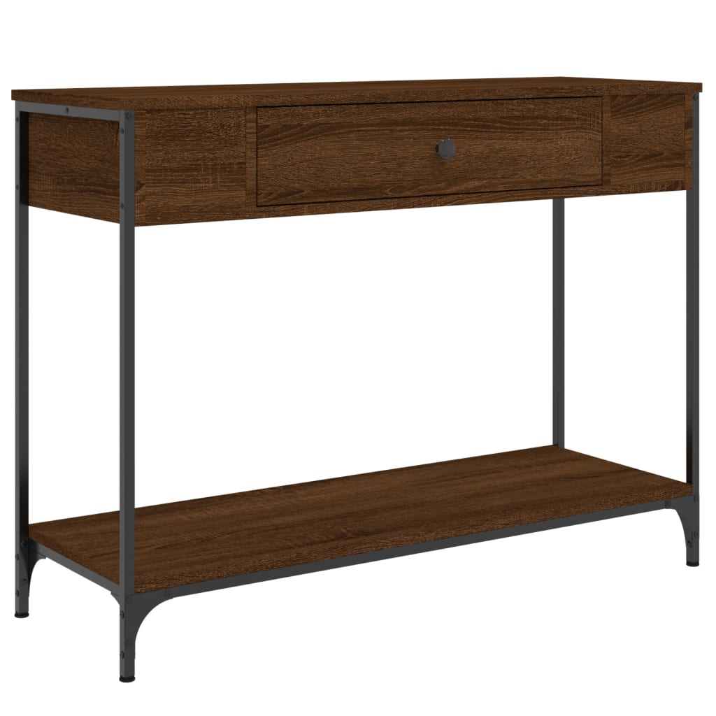 Table console chêne marron 100x34,5x75 cm bois d'ingénierie - XIOS