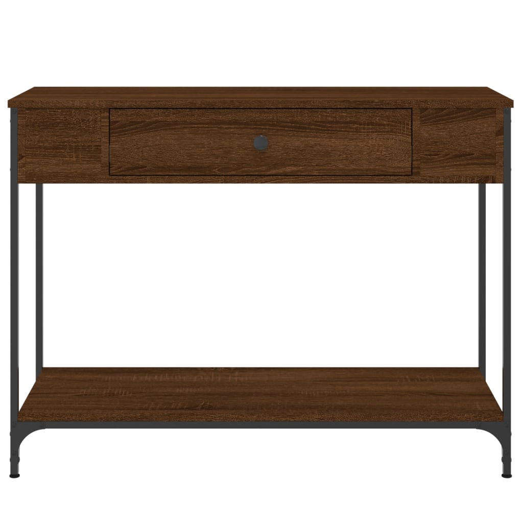 Table console chêne marron 100x34,5x75 cm bois d'ingénierie - XIOS