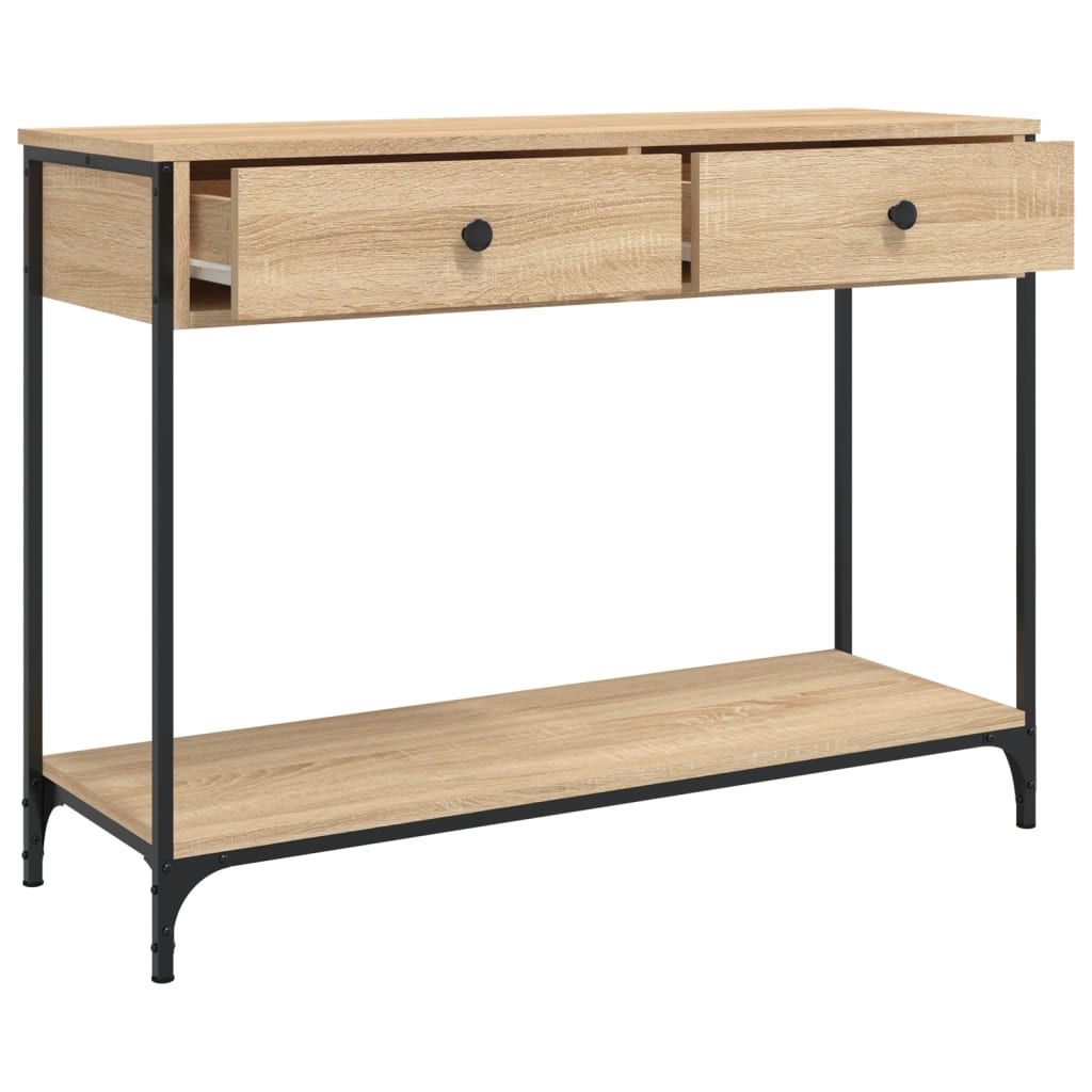 Table console chêne sonoma 100x34,5x75 cm bois d'ingénierie - XIOS