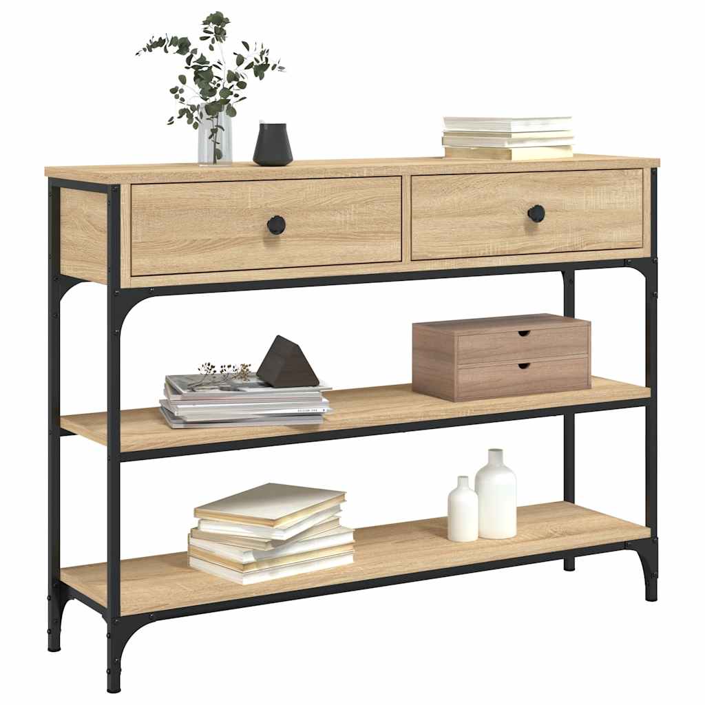 Table console chêne sonoma 100x25x75 cm bois d'ingénierie - XIOS