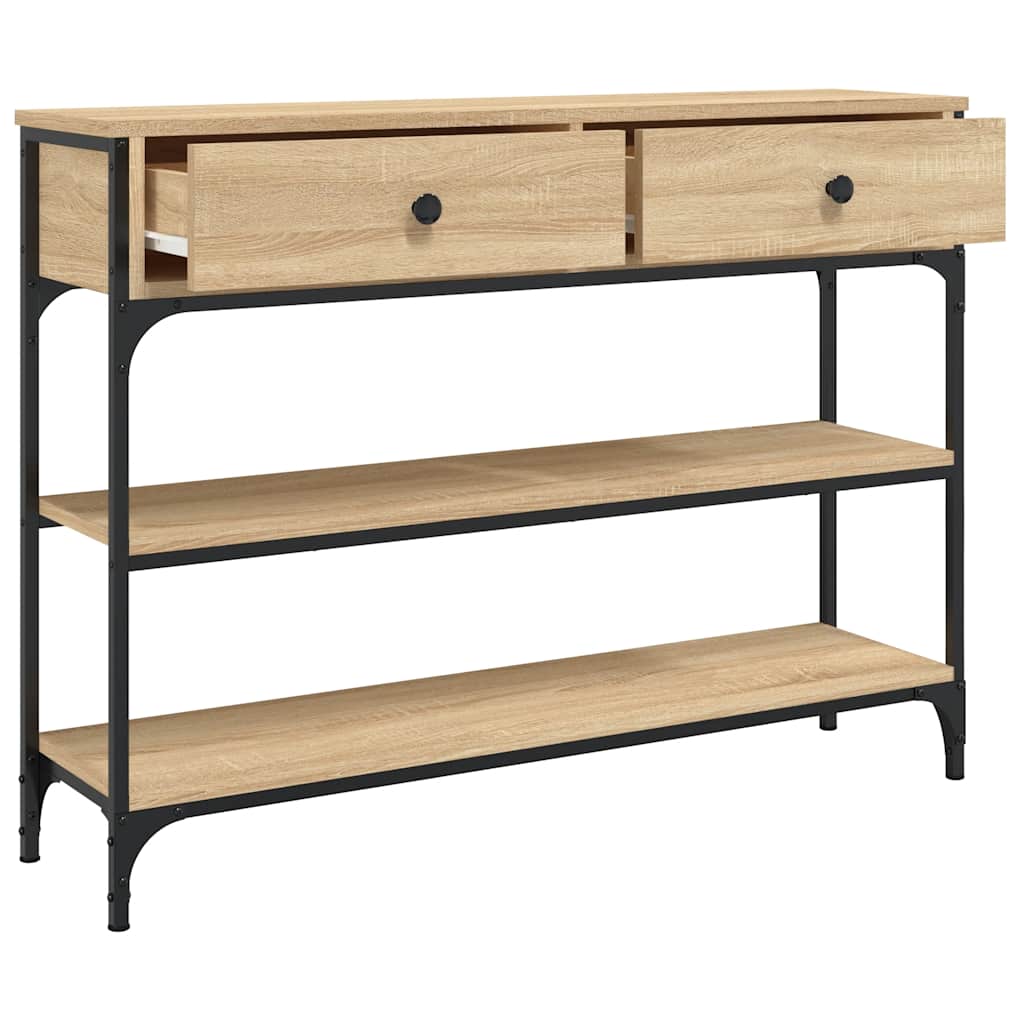 Table console chêne sonoma 100x25x75 cm bois d'ingénierie - XIOS