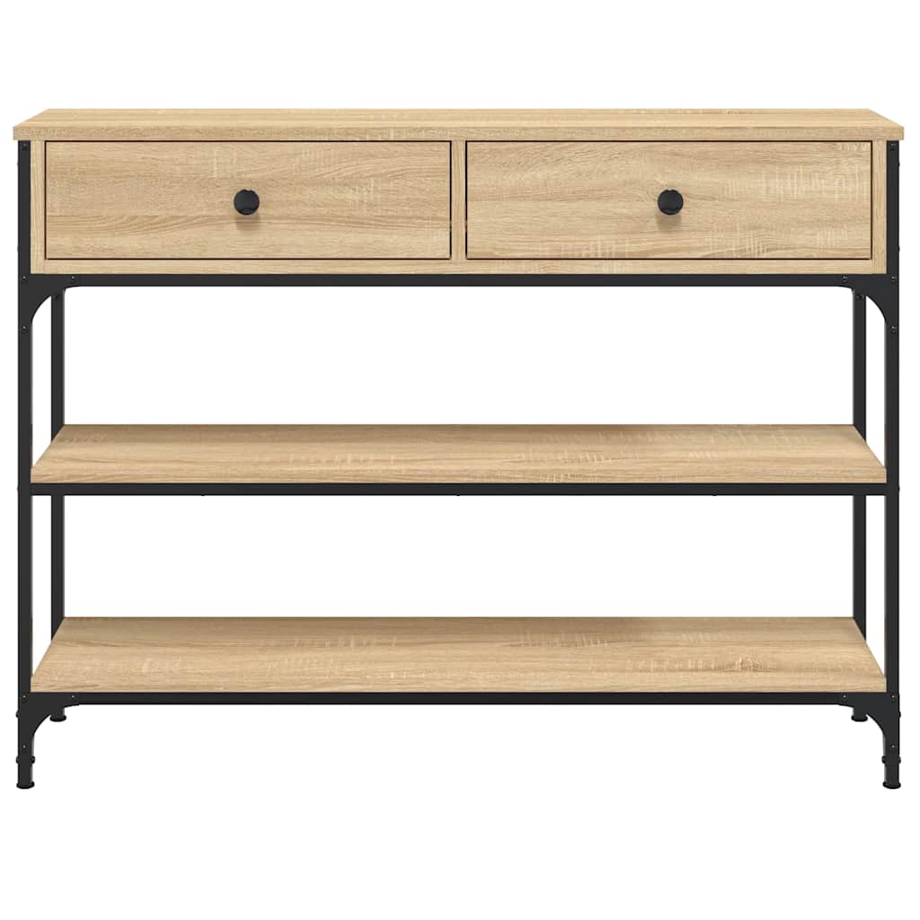 Table console chêne sonoma 100x25x75 cm bois d'ingénierie - XIOS