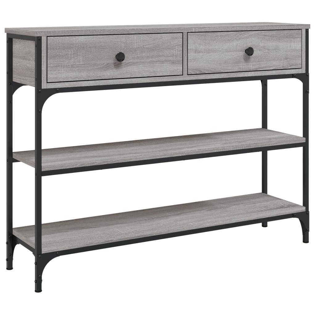 Table console sonoma gris 100x25x75 cm bois d'ingénierie - XIOS