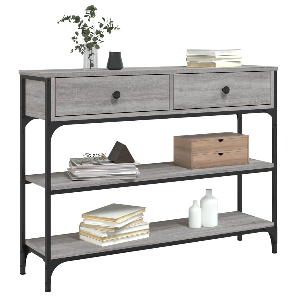Table console sonoma gris 100x25x75 cm bois d'ingénierie - XIOS
