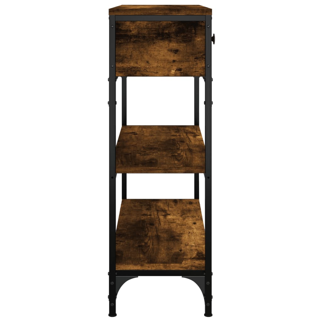 Table console chêne fumé 72,5x25x75 cm bois d'ingénierie - XIOS