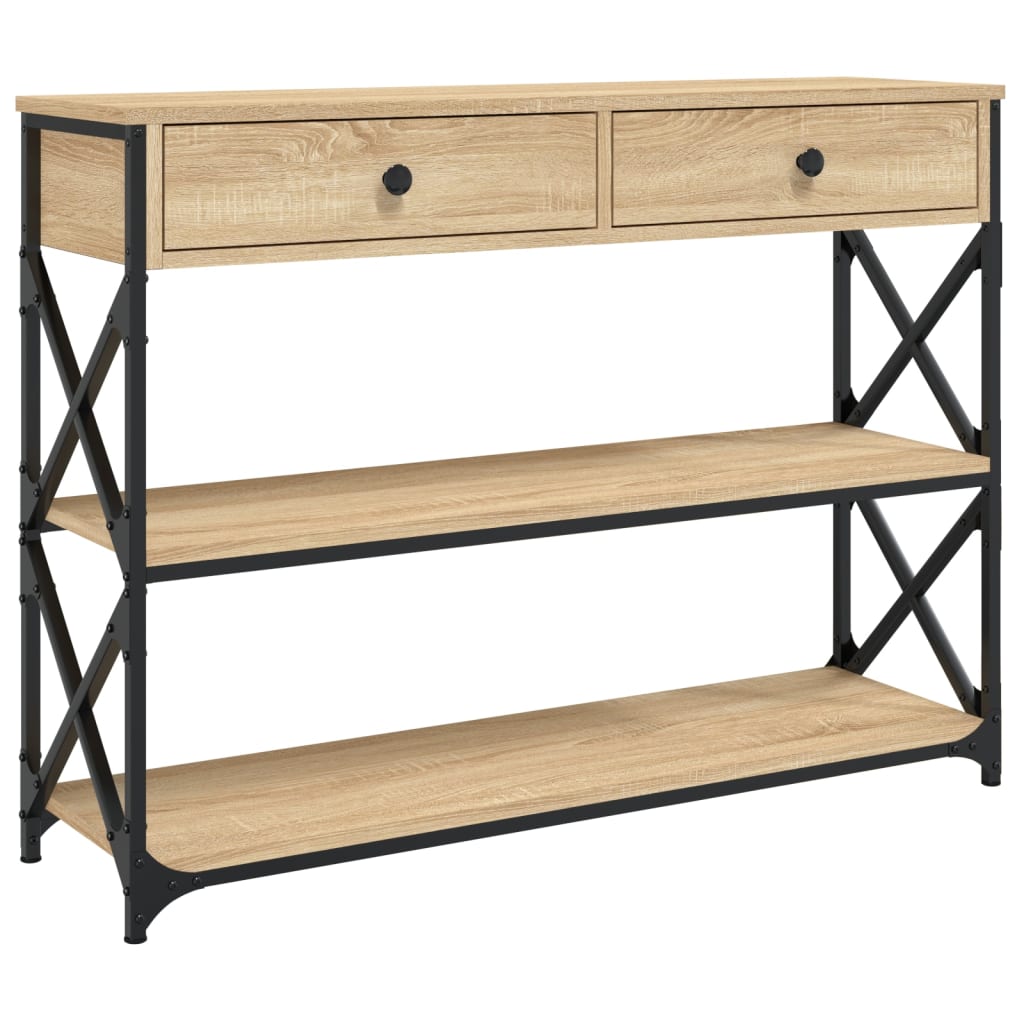 Table console chêne sonoma 100x28x75 cm bois d'ingénierie - XIOS