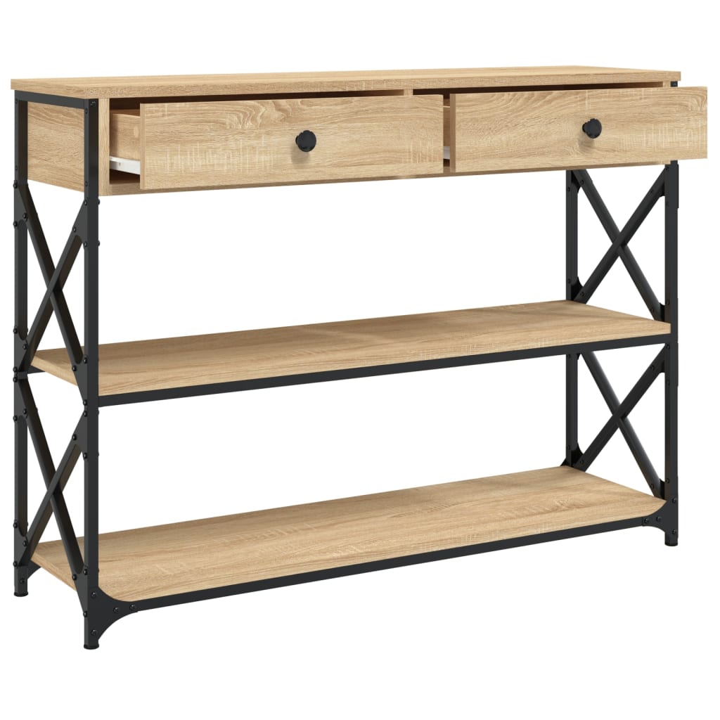 Table console chêne sonoma 100x28x75 cm bois d'ingénierie - XIOS