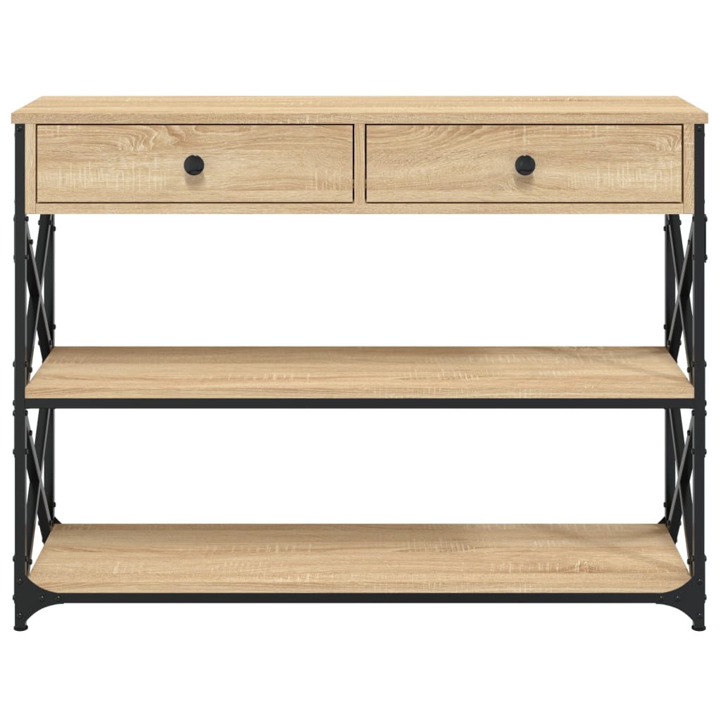 Table console chêne sonoma 100x28x75 cm bois d'ingénierie - XIOS