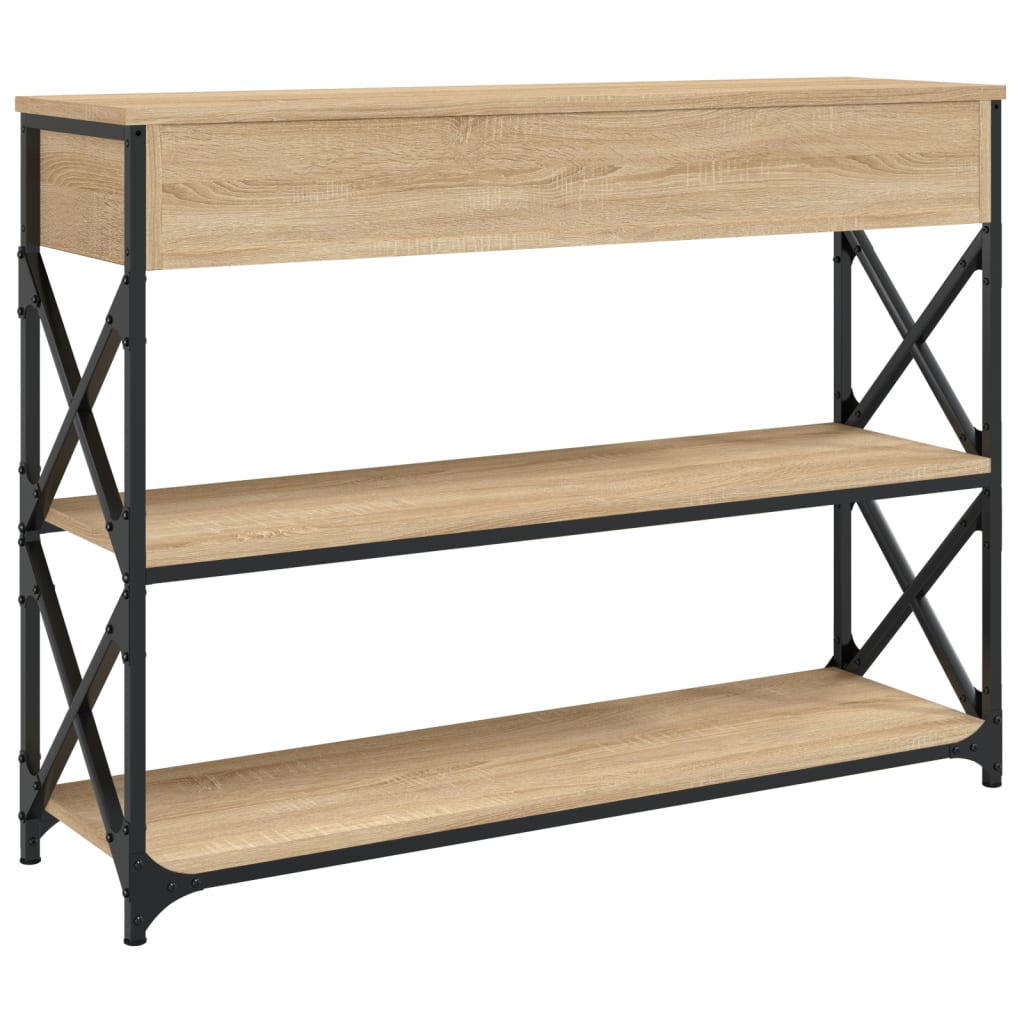 Table console chêne sonoma 100x28x75 cm bois d'ingénierie - XIOS