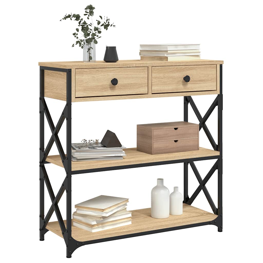 Table console chêne sonoma 75x28x75 cm bois d'ingénierie - XIOS