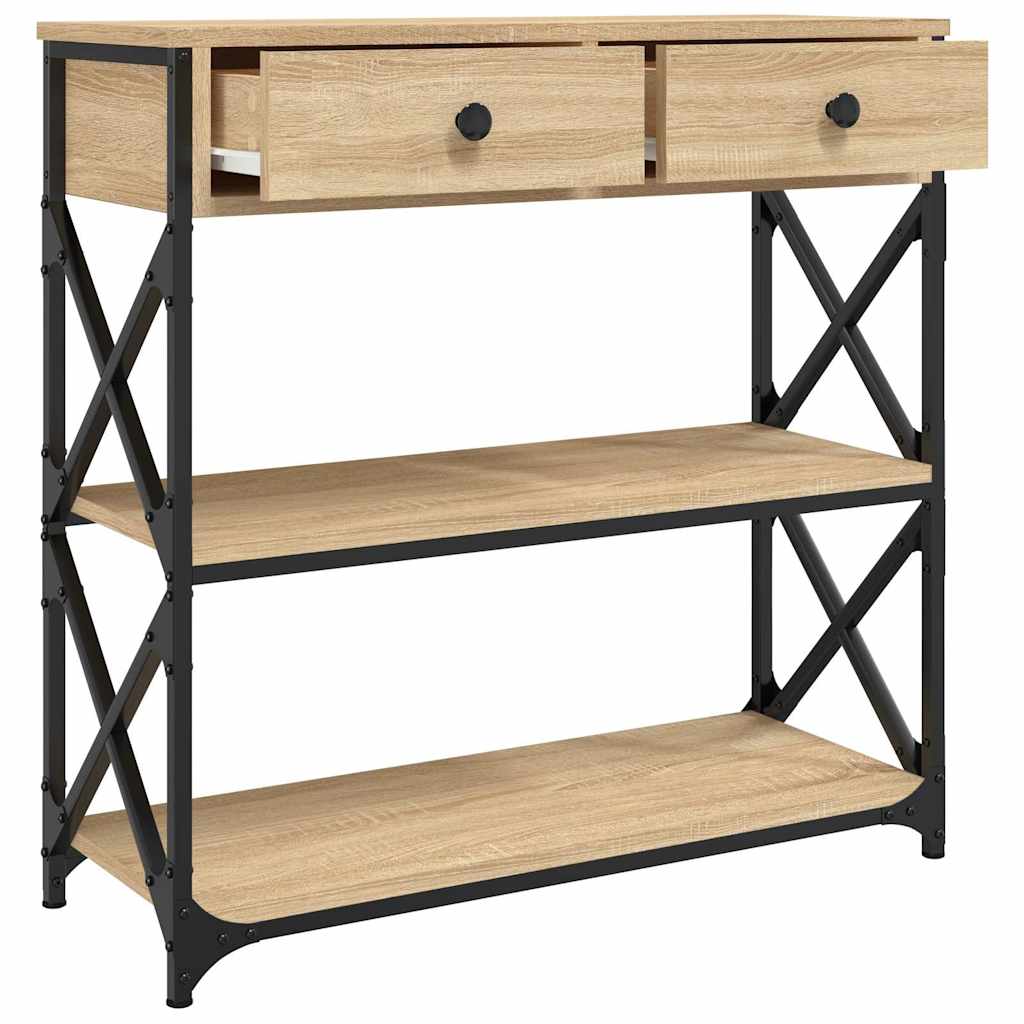 Table console chêne sonoma 75x28x75 cm bois d'ingénierie - XIOS