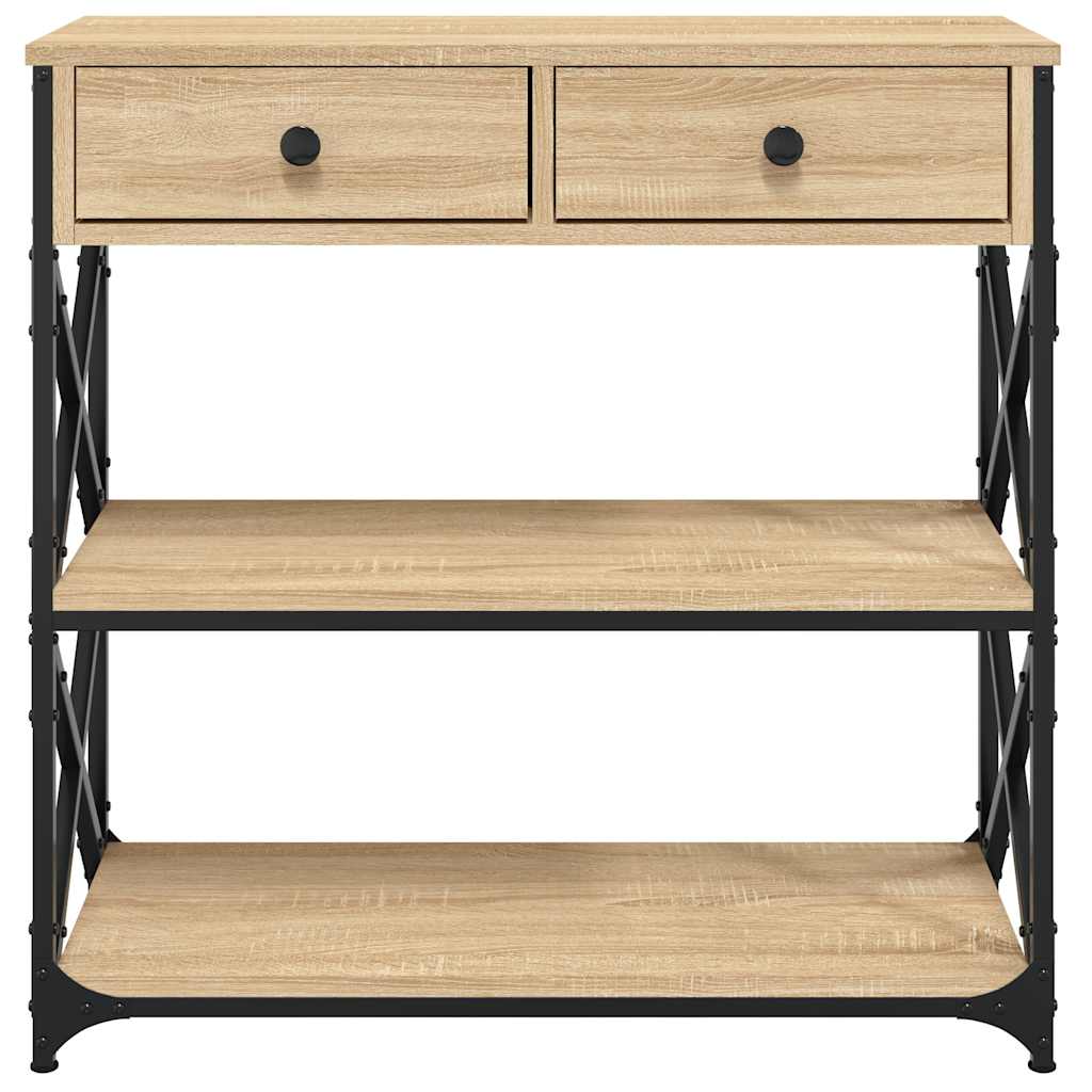 Table console chêne sonoma 75x28x75 cm bois d'ingénierie - XIOS