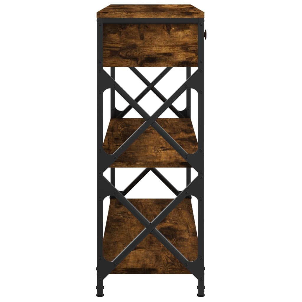 Table console chêne fumé 75x28x75 cm bois d'ingénierie - XIOS