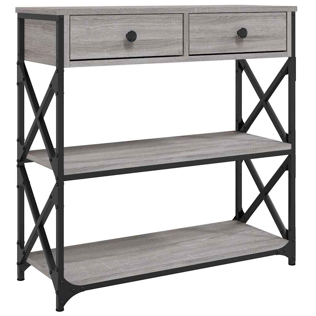 Table console sonoma gris 75x28x75 cm bois d'ingénierie - XIOS