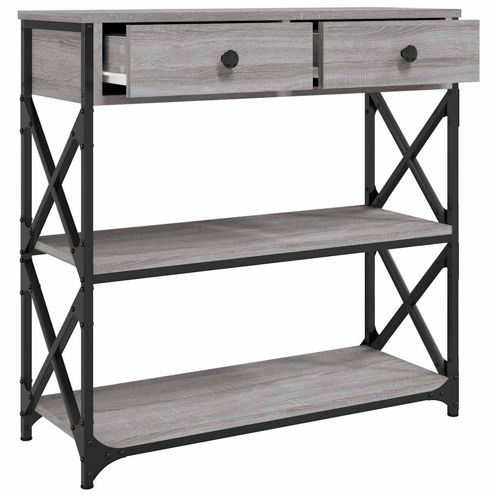 Table console sonoma gris 75x28x75 cm bois d'ingénierie - XIOS