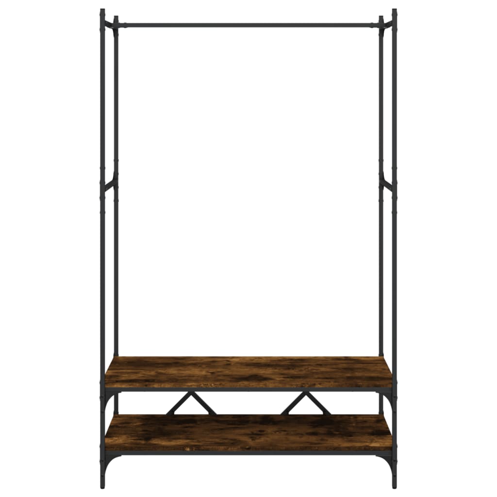 Porte-vêtements avec étagères chêne fumé bois d'ingénierie - XIOS