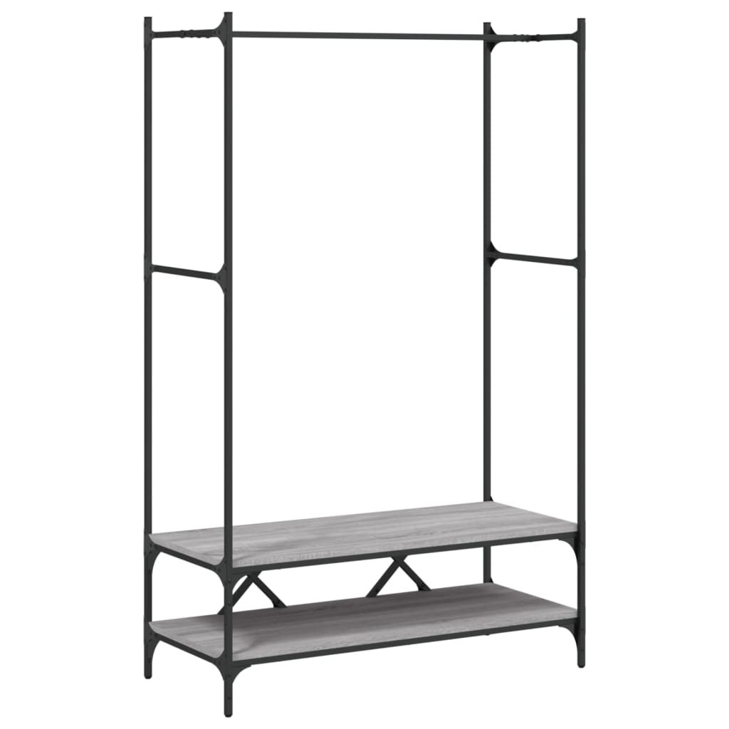Porte-vêtements avec étagères sonoma gris bois d'ingénierie - XIOS