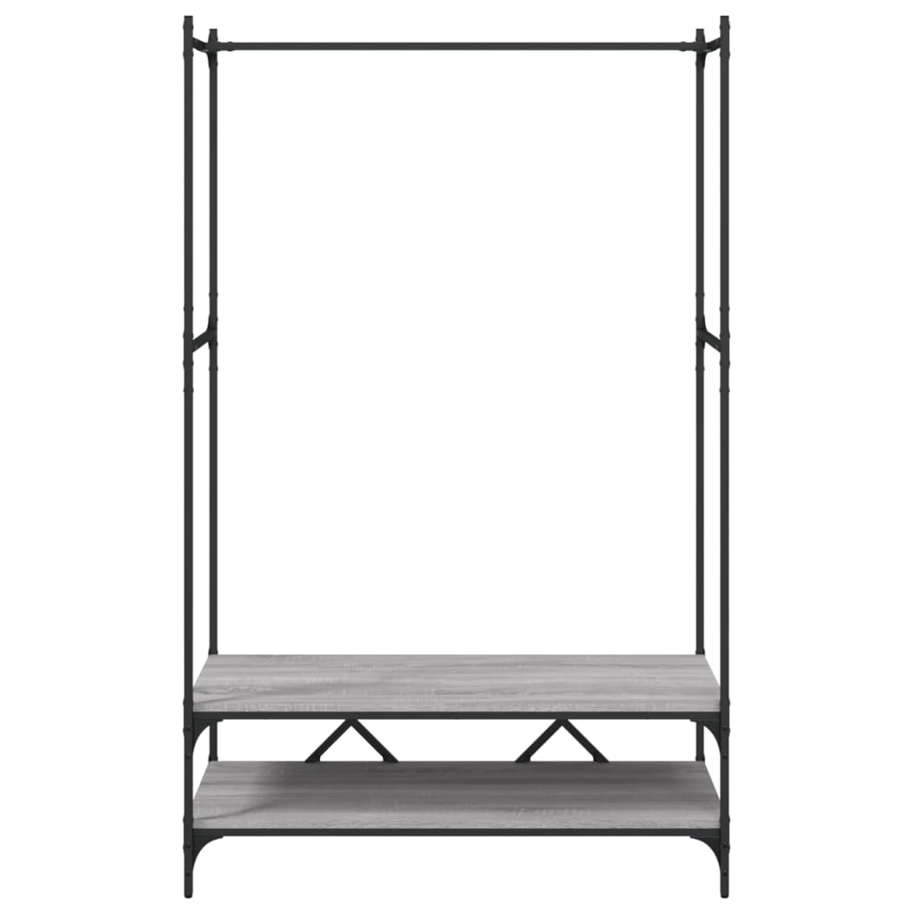 Porte-vêtements avec étagères sonoma gris bois d'ingénierie - XIOS
