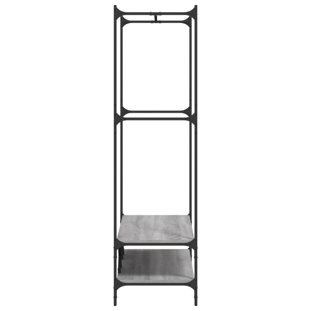 Porte-vêtements avec étagères sonoma gris bois d'ingénierie - XIOS