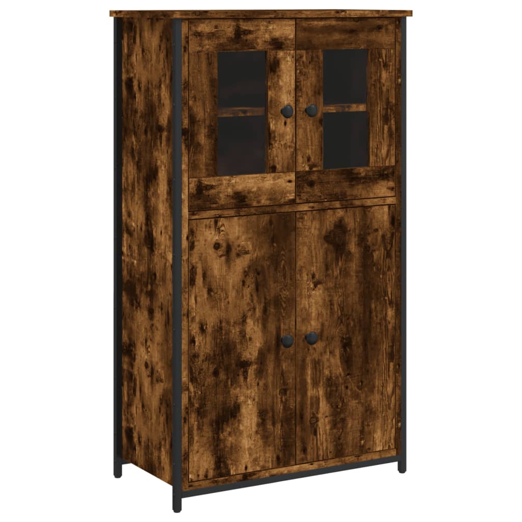 Buffet haut chêne fumé 62x32x106,5 cm bois d'ingénierie - XIOS
