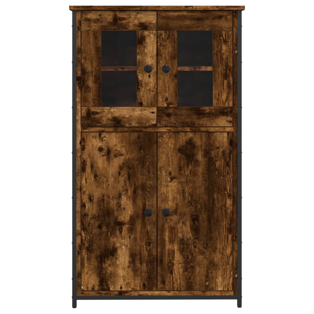 Buffet haut chêne fumé 62x32x106,5 cm bois d'ingénierie - XIOS