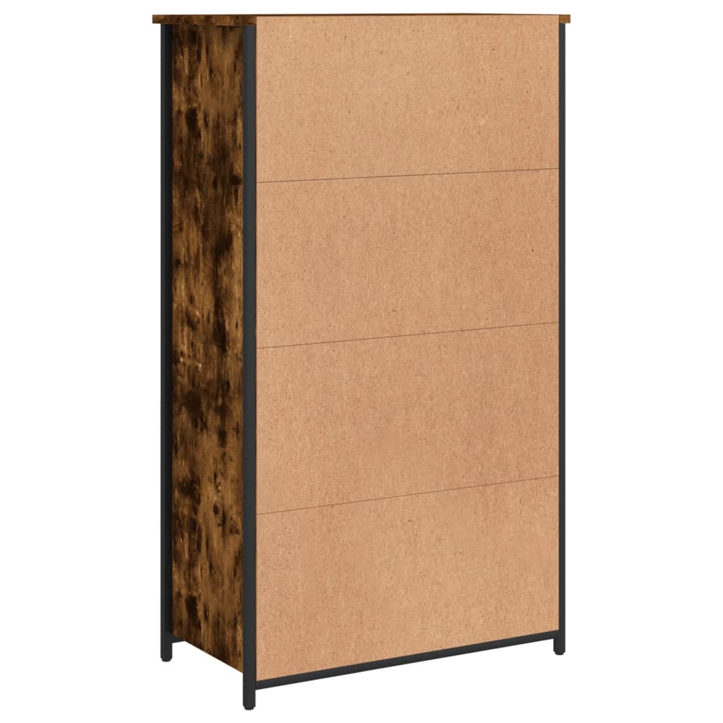 Buffet haut chêne fumé 62x32x106,5 cm bois d'ingénierie - XIOS