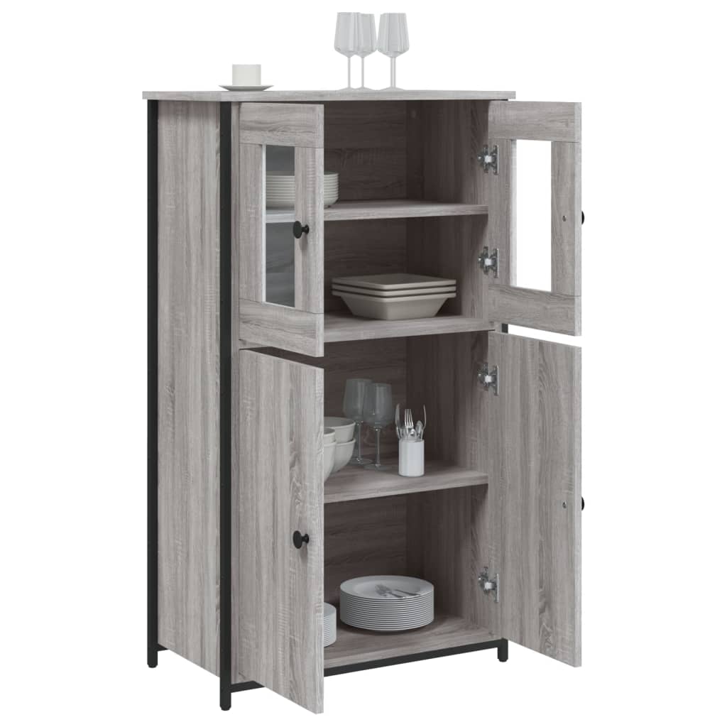 Buffet haut sonoma gris 62x32x106,5 cm bois d'ingénierie - XIOS