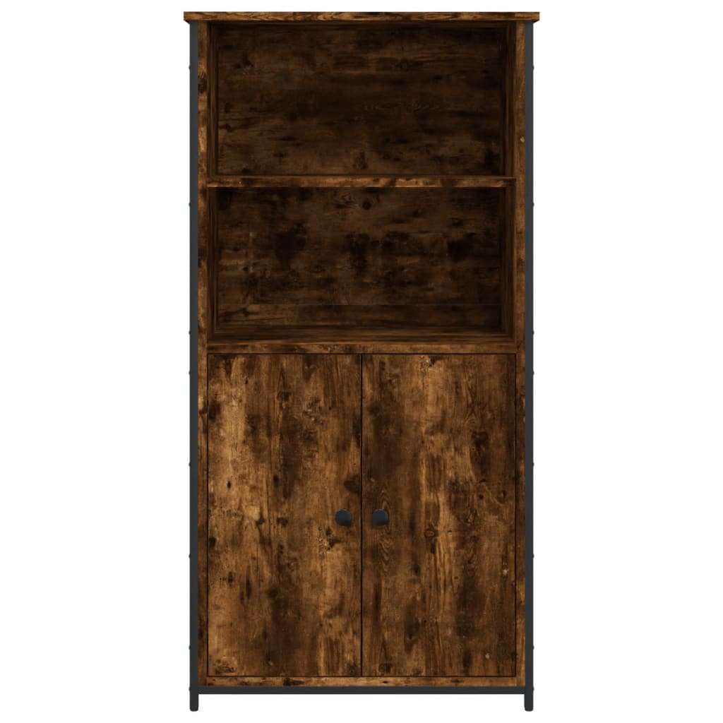 Buffet haut chêne fumé 62x36x121,5 cm bois d'ingénierie - XIOS