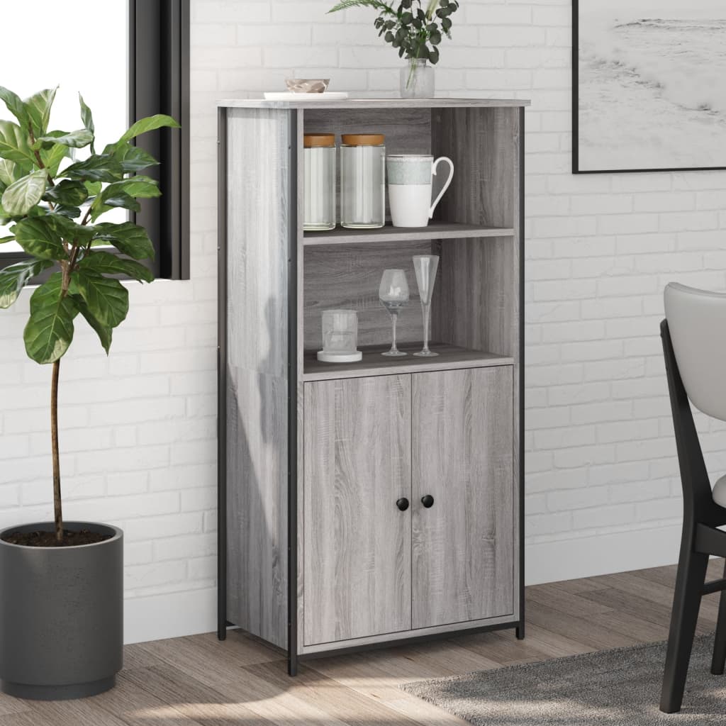 Buffet haut sonoma gris 62x36x121,5 cm bois d'ingénierie - XIOS