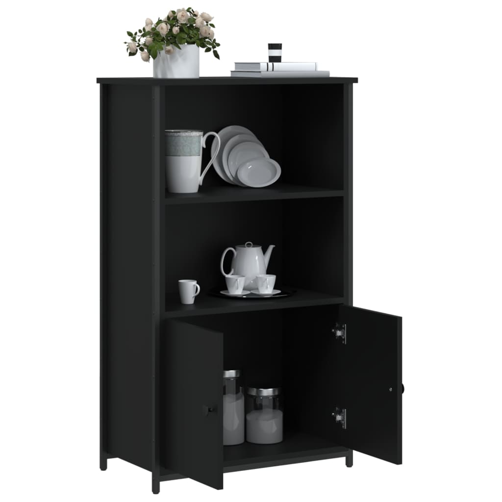 Buffet haut noir 62x32x103,5 cm bois d'ingénierie - XIOS