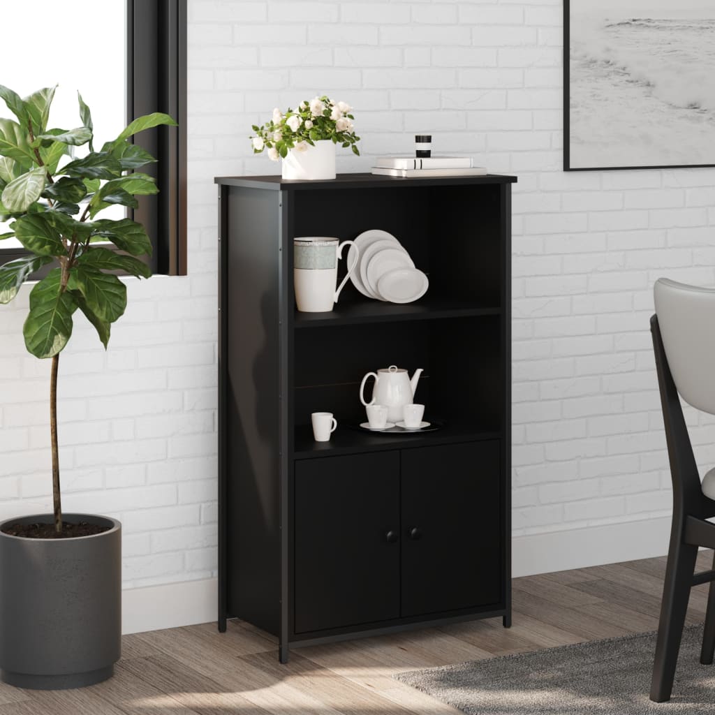 Buffet haut noir 62x32x103,5 cm bois d'ingénierie - XIOS