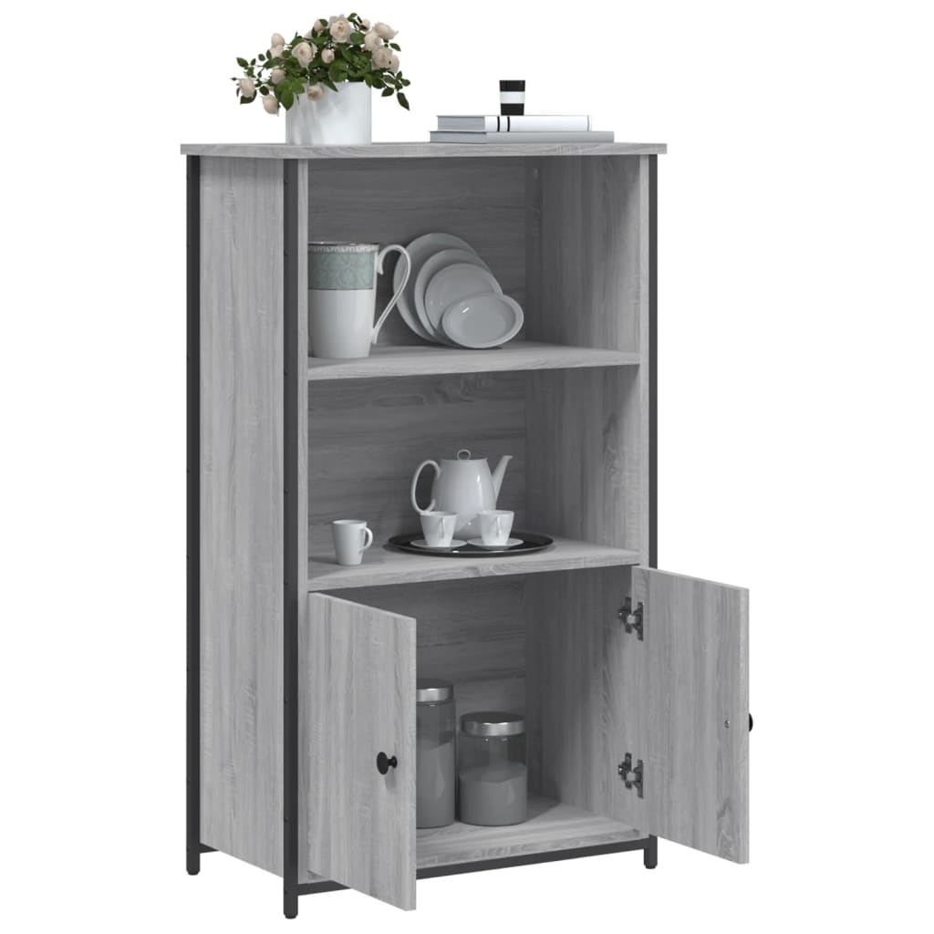 Buffet haut sonoma gris 62x32x103,5 cm bois d'ingénierie - XIOS