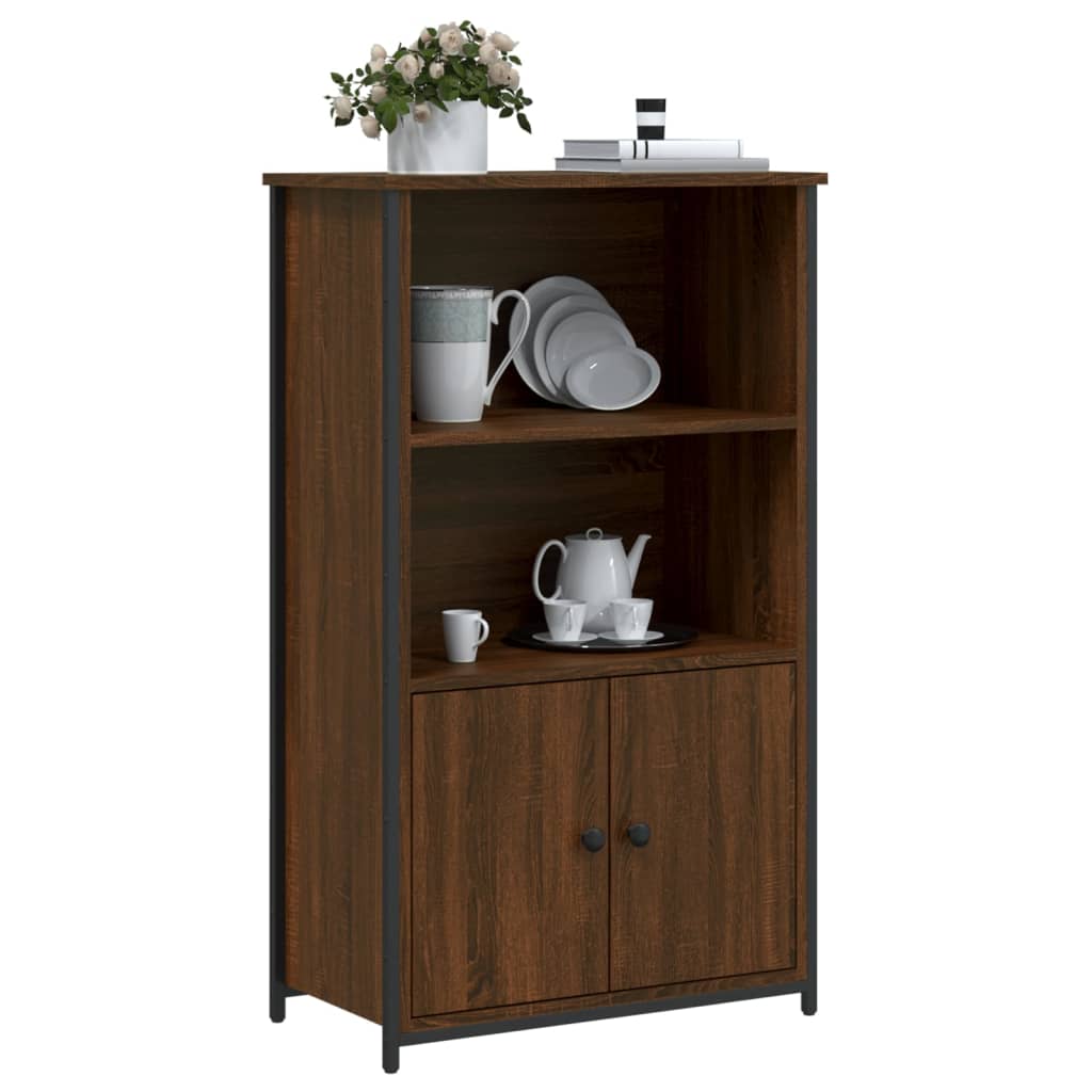 Buffet haut chêne marron 62x32x103,5 cm bois d'ingénierie - XIOS