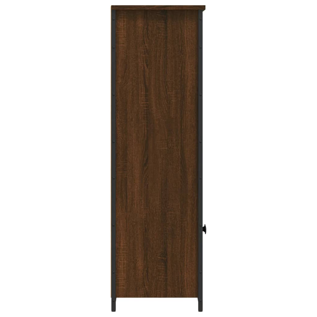 Buffet haut chêne marron 62x32x103,5 cm bois d'ingénierie - XIOS