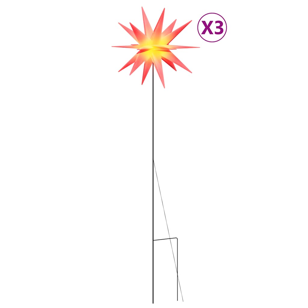 Lumières de Noël avec piquets 3 pcs LED pliable rouge 35 cm - XIOS