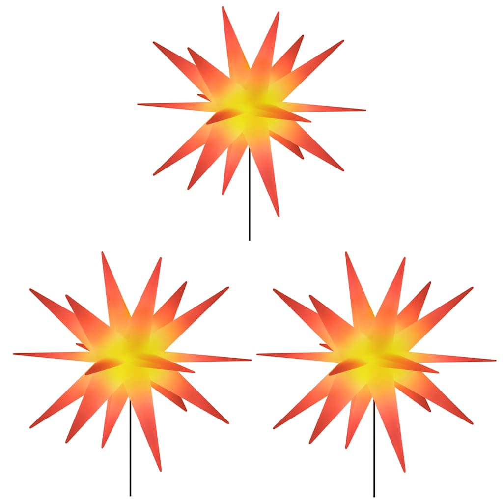Lumières de Noël avec piquets 3 pcs LED pliable rouge 35 cm - XIOS
