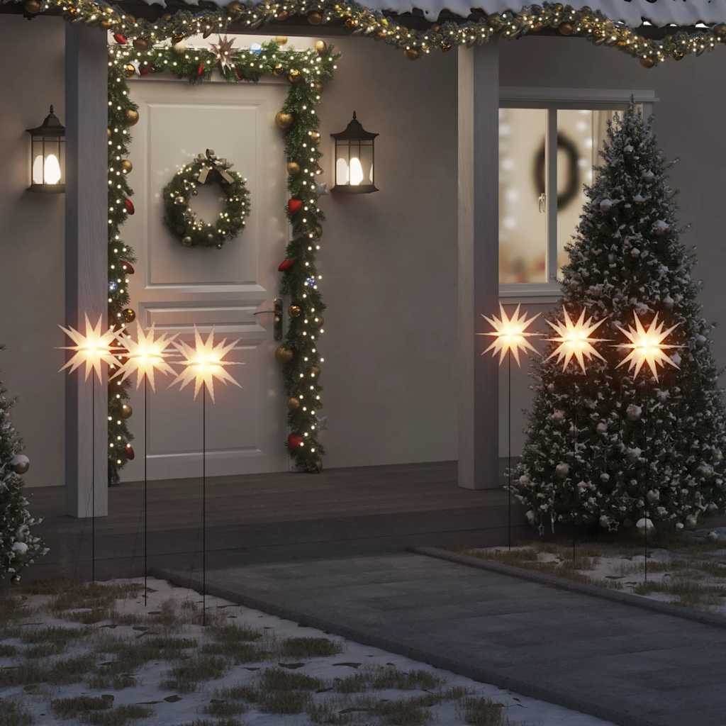Lumières de Noël avec piquets 3 pcs LED pliable blanc 35 cm - XIOS