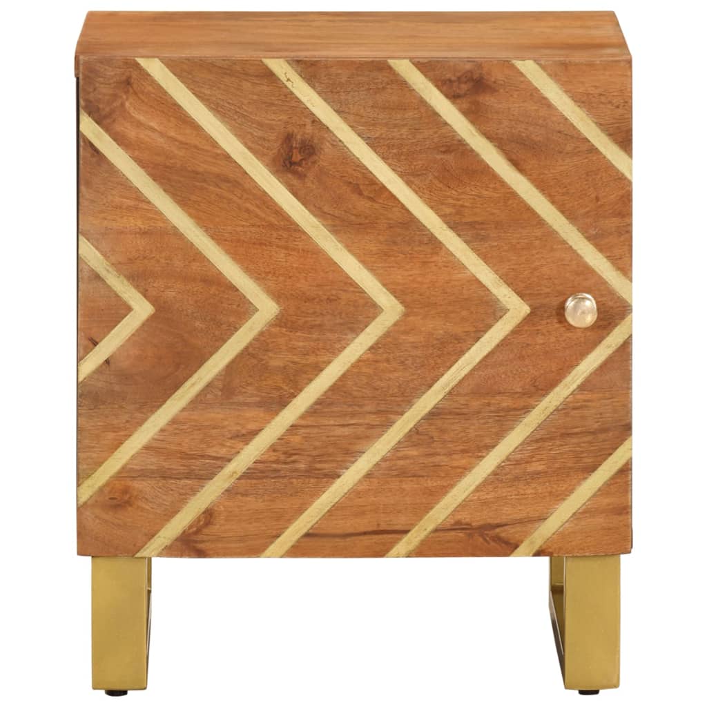 Table de chevet marron et noir bois de manguier solide - XIOS