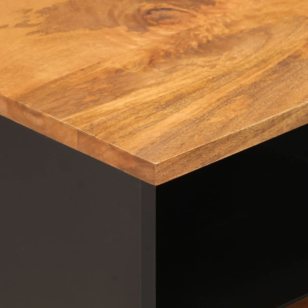 Meuble TV marron et noir 70x33,5x46 cm bois massif de manguier - XIOS