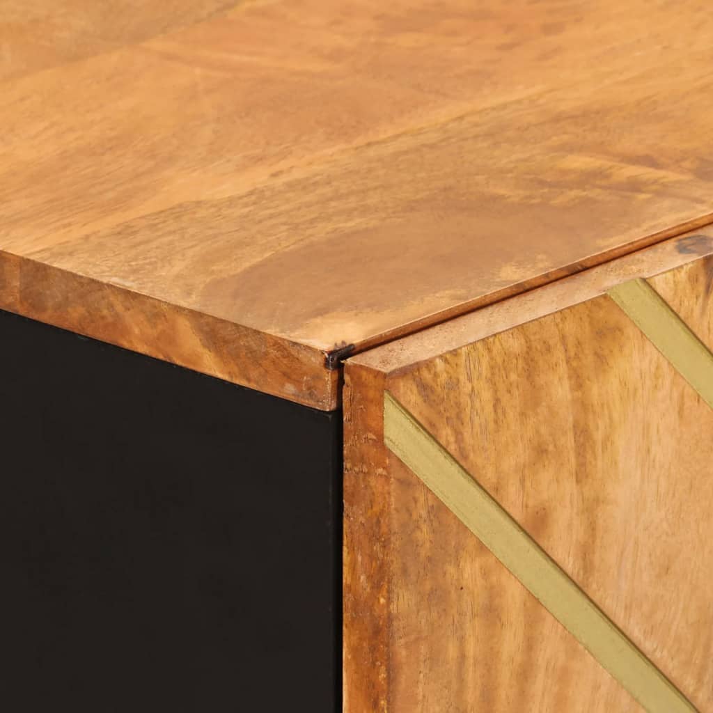 Armoire latérale marron et noir 60x33,5x75 cm bois de manguier - XIOS