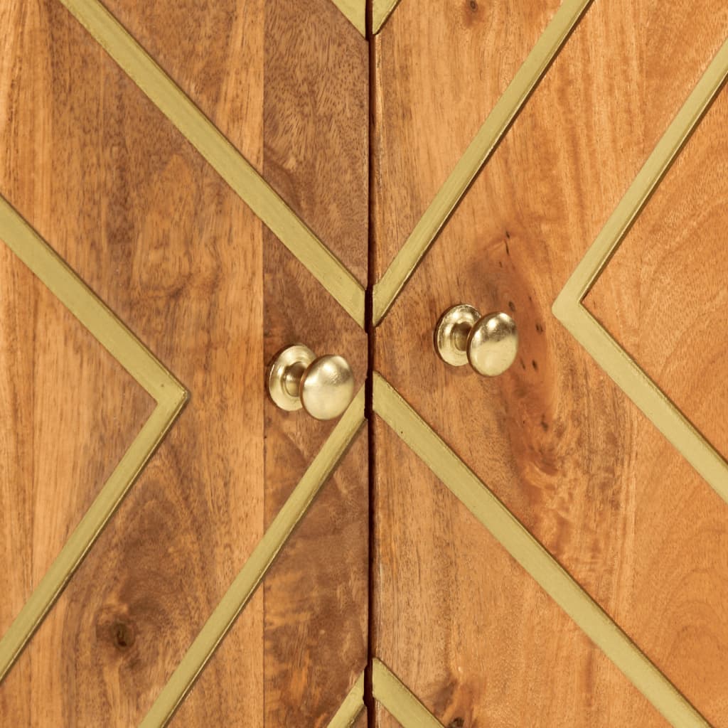 Armoire latérale marron et noir 60x33,5x75 cm bois de manguier - XIOS