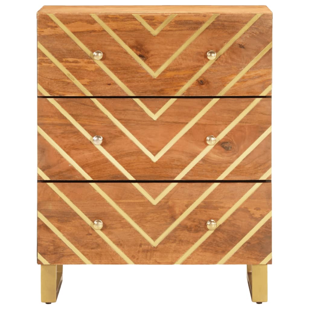 Armoire latérale marron et noir 60x33,5x75 cm bois de manguier - XIOS