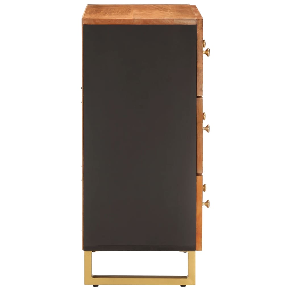 Armoire latérale marron et noir 60x33,5x75 cm bois de manguier - XIOS