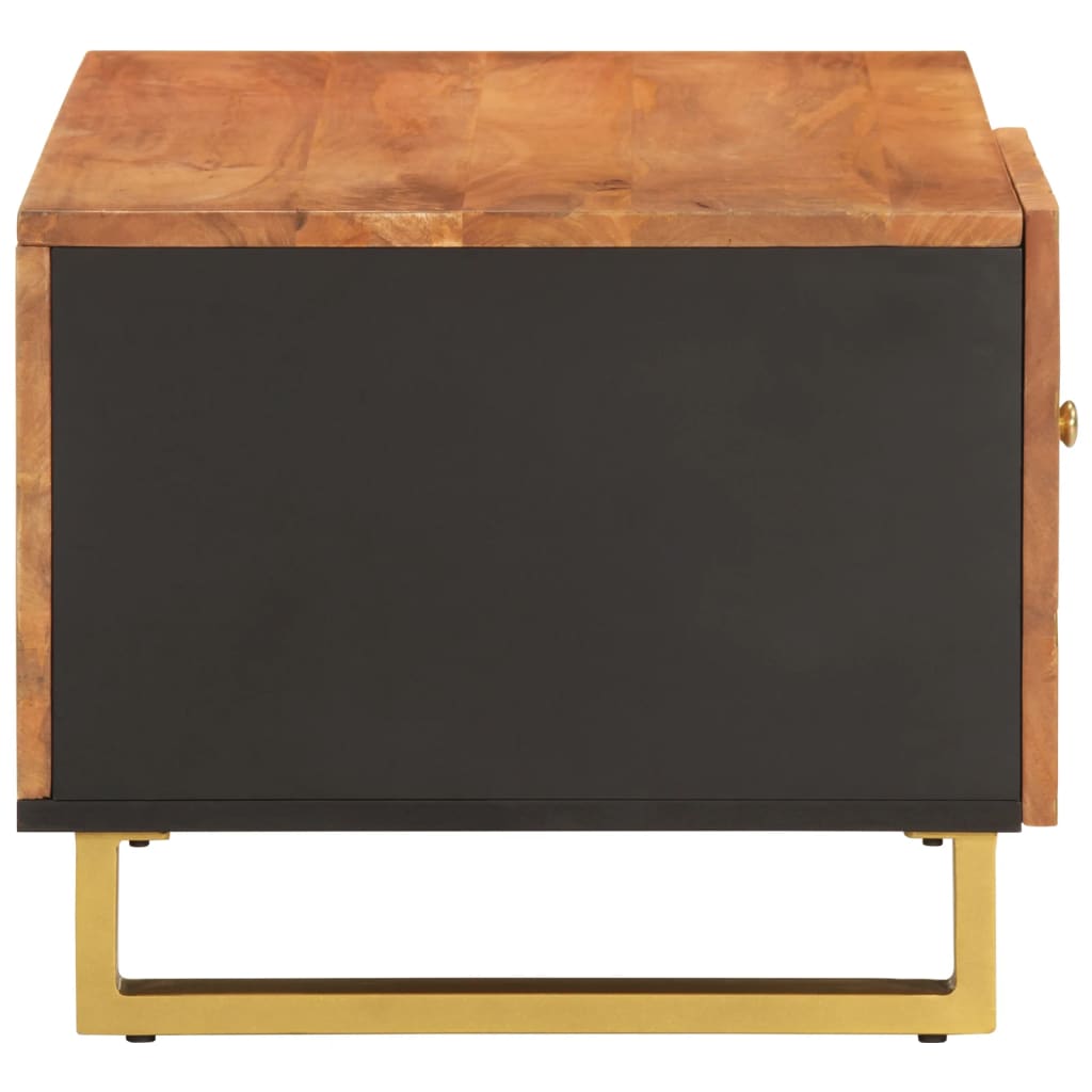 Table basse marron et noir 80x50x40 cm bois de massif manguier - XIOS