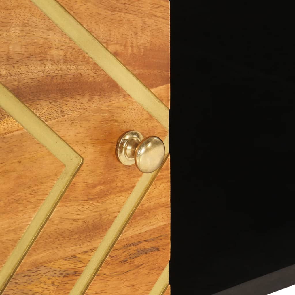 Table basse marron et noir 80x50x40 cm bois de massif manguier - XIOS