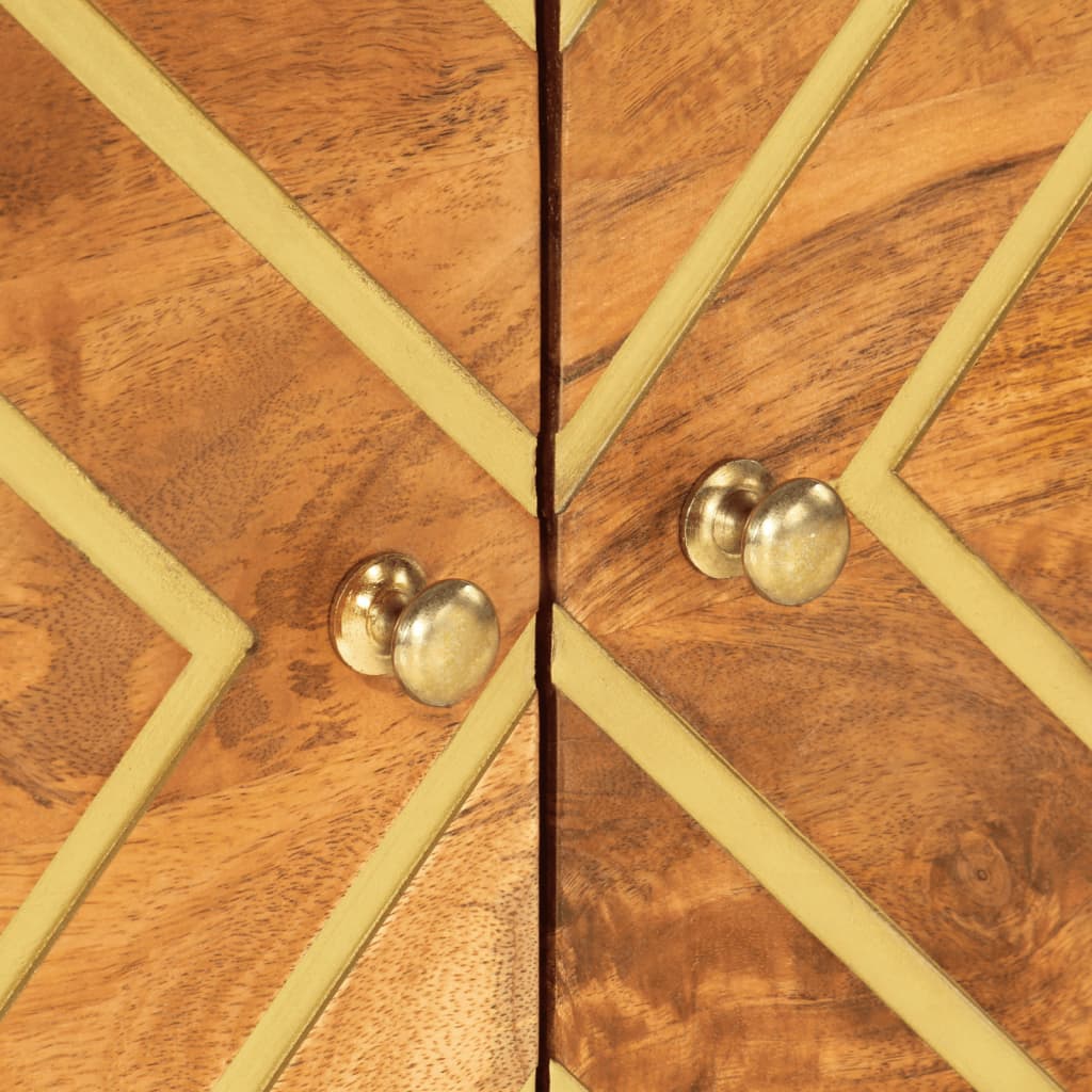 Table basse marron et noir 80x50x40 cm bois de massif manguier - XIOS