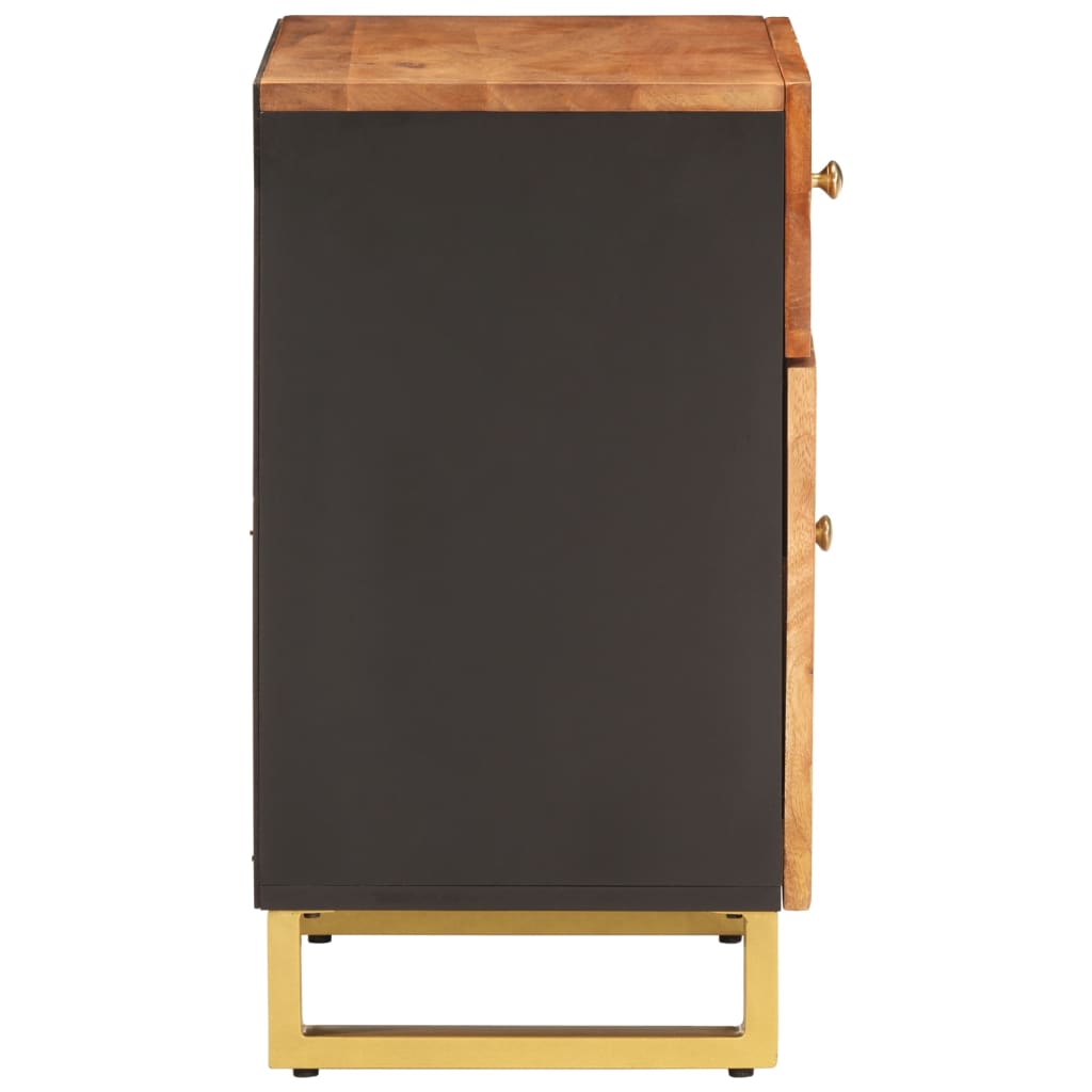 Table de chevet marron et noir 50x33x60 cm bois manguier solide - XIOS