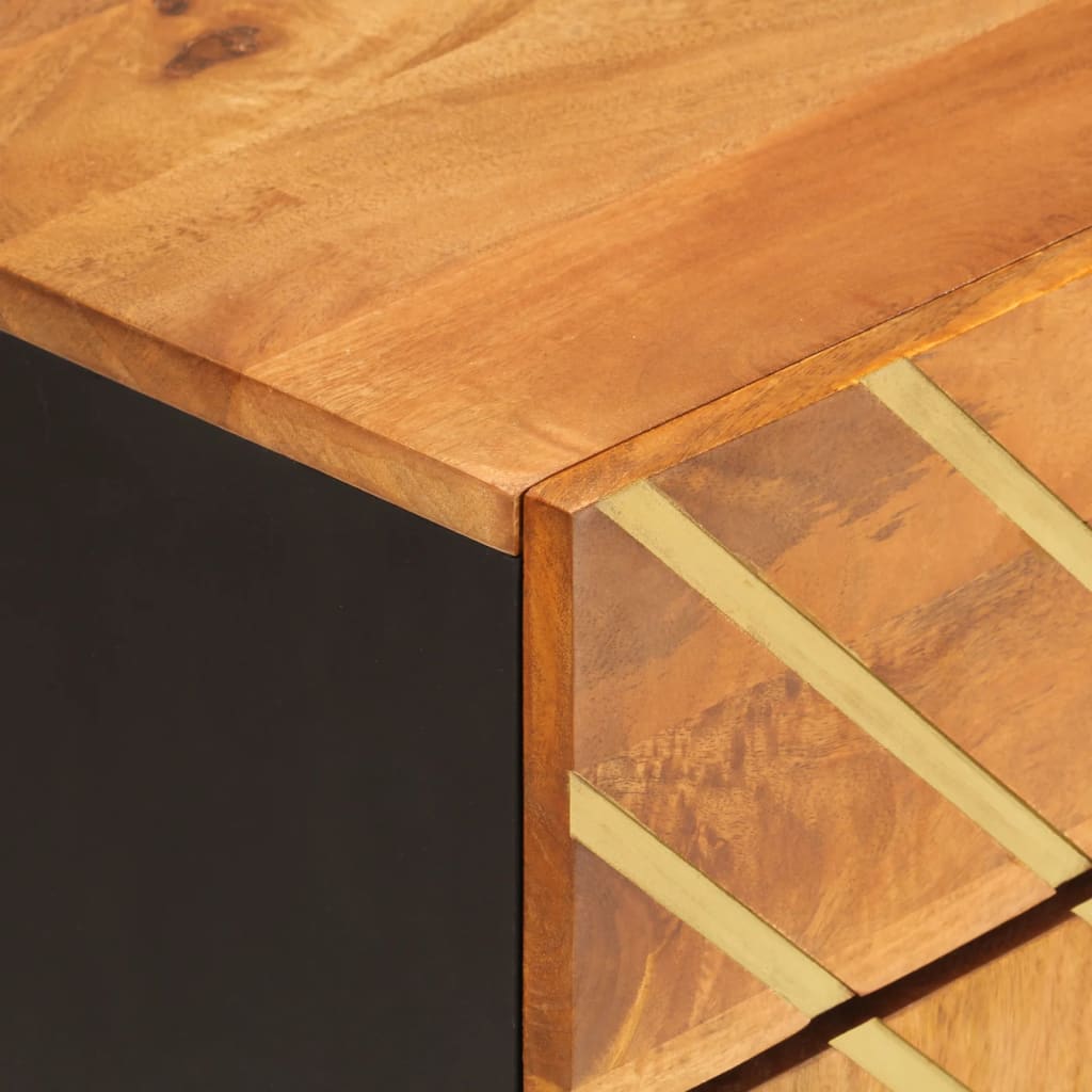 Table de chevet marron et noir 50x33x60 cm bois manguier solide - XIOS