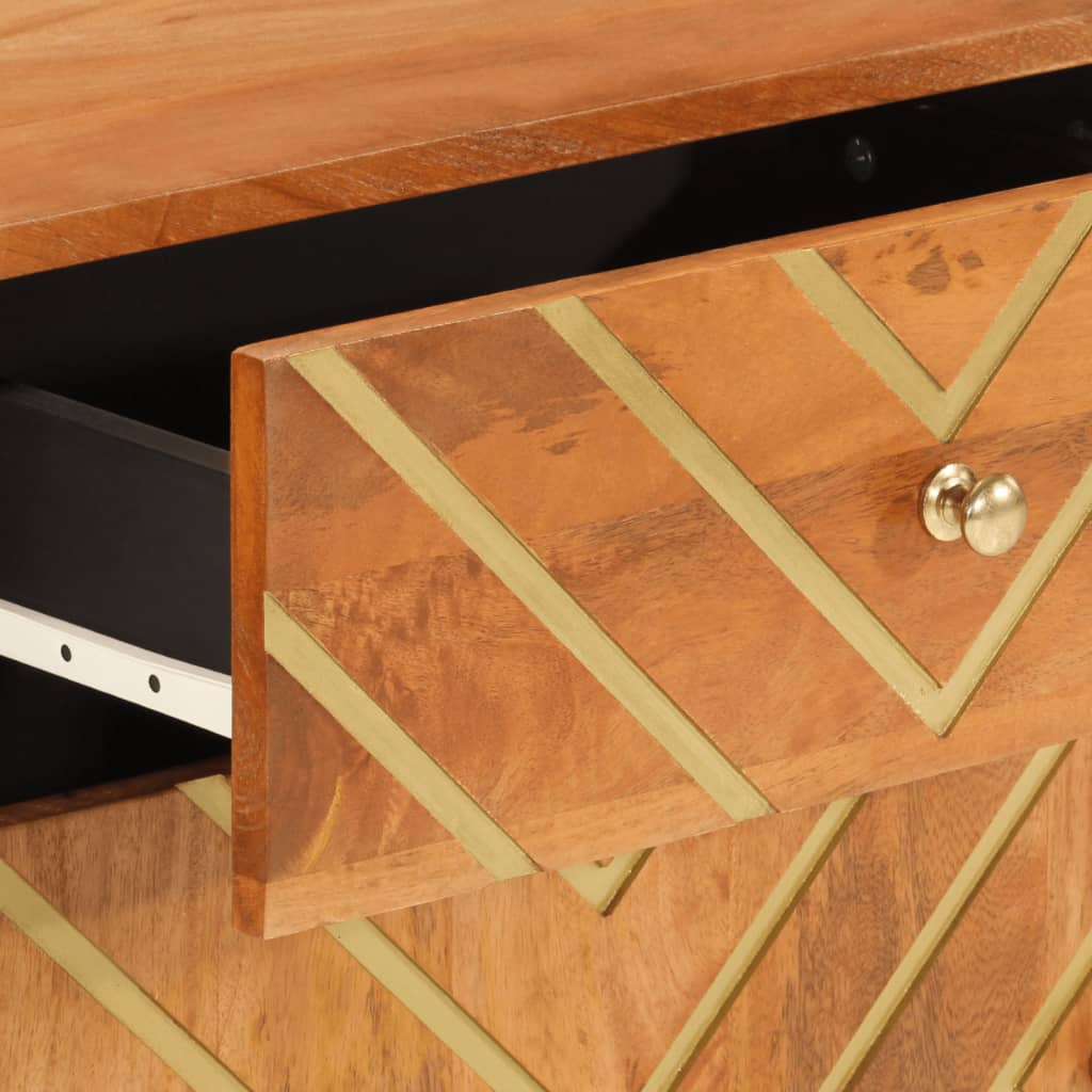 Table de chevet marron et noir 50x33x60 cm bois manguier solide - XIOS