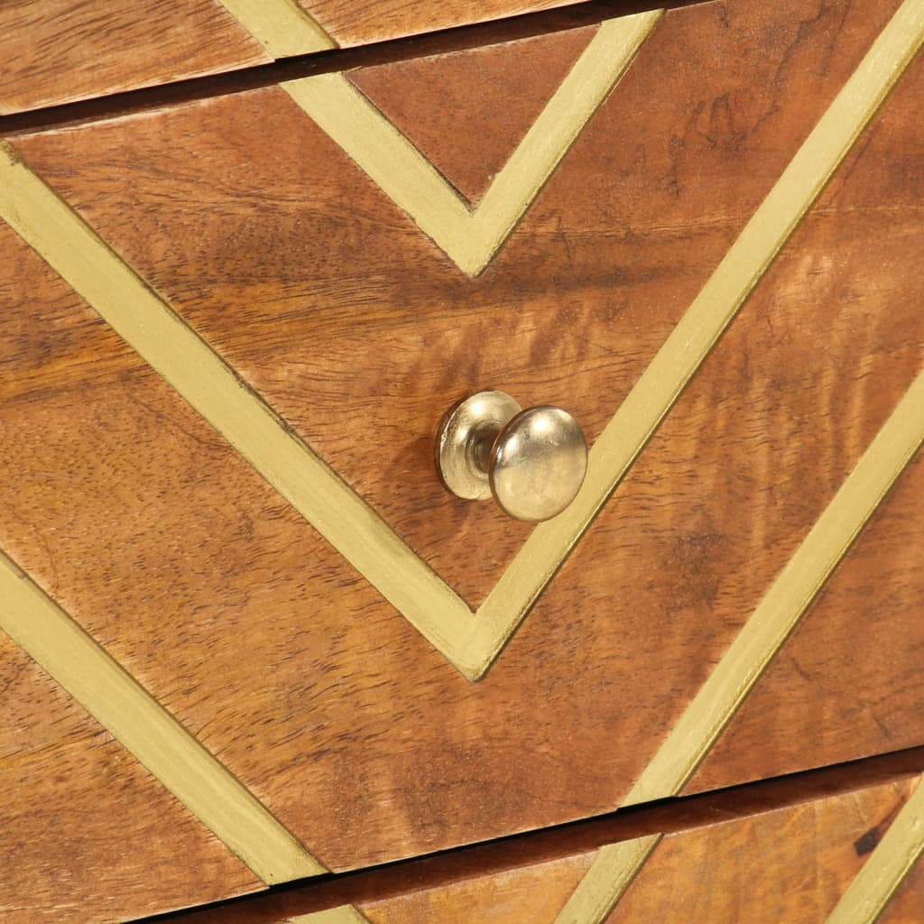 Table de chevet marron et noir 50x33x60 cm bois manguier solide - XIOS